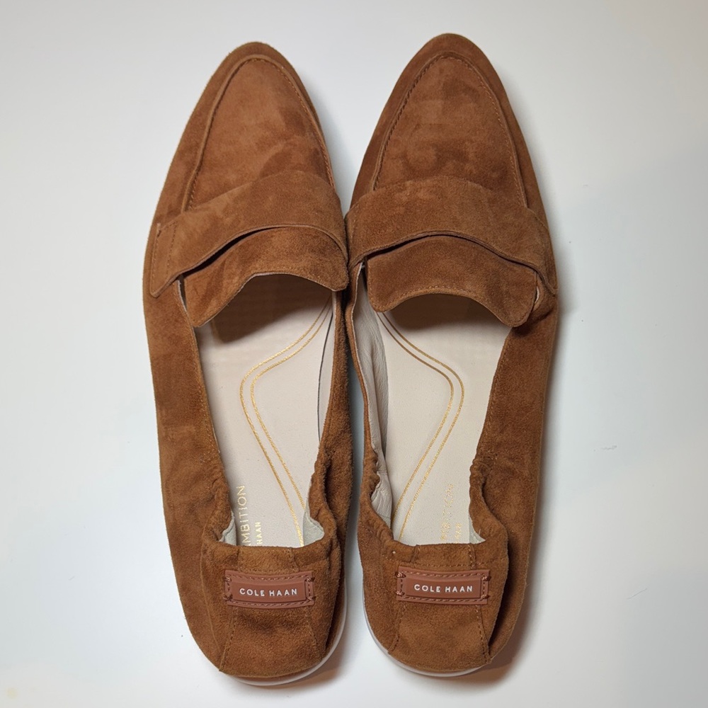Cole Haan Tan Suede Women's Loafers - Picture 4 of 5